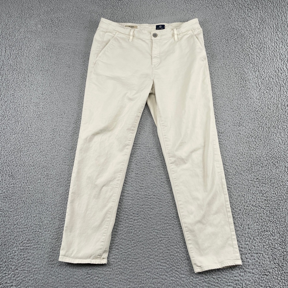 AG Adriano Goldschmied Pants Womens 30R Cream The Tristan Tailored Trouser Chino